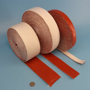 Firesleeve tape silicone rubber 1 side coated knitted tape wire cable hose protection